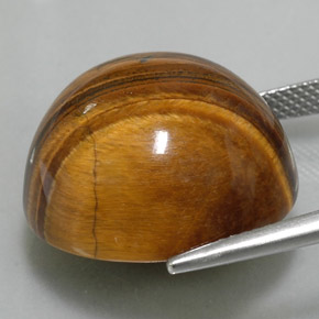 37.40カラットの天然ゴールドブラウンTiger's Eye（20.21 mm・ラウンドカット）