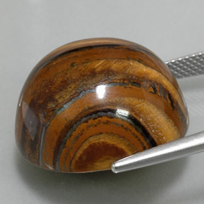 39.11カラットの天然ゴールドブラウンTiger's Eye（20.28 mm・ラウンドカット）