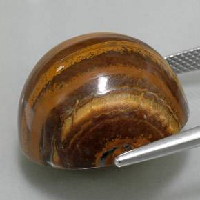 35.88カラットの天然ゴールドブラウンTiger's Eye（20.17 mm・ラウンドカット）