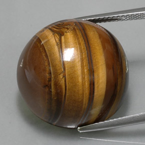 38.33カラットの天然ゴールドブラウンTiger's Eye（20.28 mm・ラウンドカット）