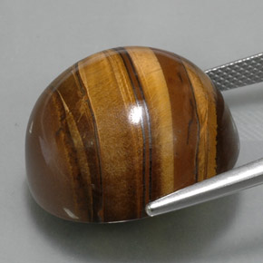 38.33カラットの天然ゴールドブラウンTiger's Eye（20.28 mm・ラウンドカット）