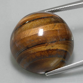 36.56カラットの天然ゴールドブラウンTiger's Eye（20.26 mm・ラウンドカット）