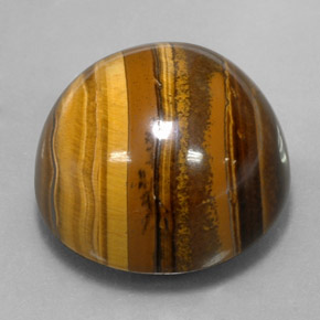 37.72カラットの天然ゴールドブラウンTiger's Eye（20.32 mm・ラウンドカット）