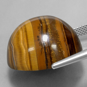 37.72カラットの天然ゴールドブラウンTiger's Eye（20.32 mm・ラウンドカット）