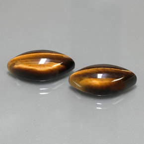カラットの天然ゴールドブラウンTiger's Eye（21.1×10.3 mm・マーキス）