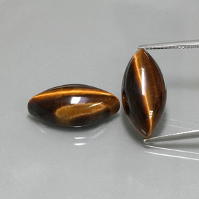 カラットの天然ゴールドブラウンTiger's Eye（20.7×10 mm・マーキス）