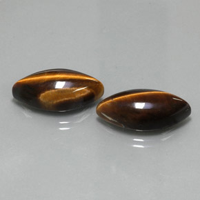 カラットの天然ゴールドブラウンTiger's Eye（20.7×10 mm・マーキス）