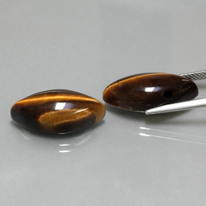 カラットの天然ゴールドブラウンTiger's Eye（20.7×10 mm・マーキス）