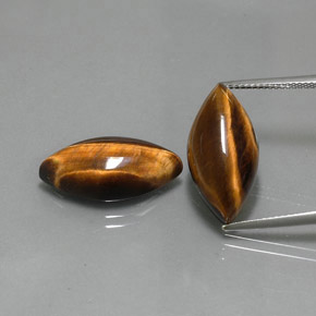 カラットの天然ゴールドブラウンTiger's Eye（20.7×10.2 mm・マーキス）