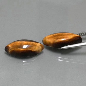 カラットの天然ゴールドブラウンTiger's Eye（20.7×10.2 mm・マーキス）