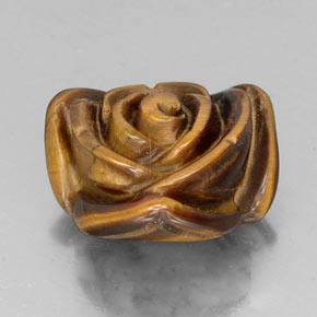 11.36カラットの天然ゴールドブラウンTiger's Eye（15.8×15.6 mm・ファンシーシェイプ）