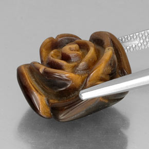 12.35カラットの天然ゴールドブラウンTiger's Eye（16×15.4 mm・ファンシーシェイプ）