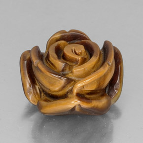 11.73カラットの天然ゴールドブラウンTiger's Eye（15.3×14.7 mm・ファンシーシェイプ）