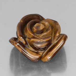 11.87カラットの天然ゴールドブラウンTiger's Eye（15.8×15.4 mm・ファンシーシェイプ）