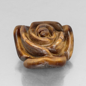 11.19カラットの天然ゴールドブラウンTiger's Eye（15.9×14.5 mm・ファンシーシェイプ）