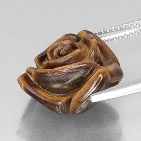 11.19カラットの天然ゴールドブラウンTiger's Eye（15.9×14.5 mm・ファンシーシェイプ）