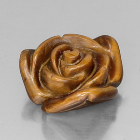 10.20カラットの天然ゴールドブラウンTiger's Eye（15.9×14.8 mm・ファンシーシェイプ）