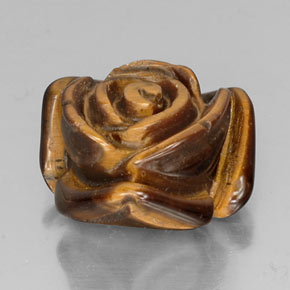 12.80カラットの天然ゴールドブラウンTiger's Eye（16.1×15.9 mm・ファンシーシェイプ）