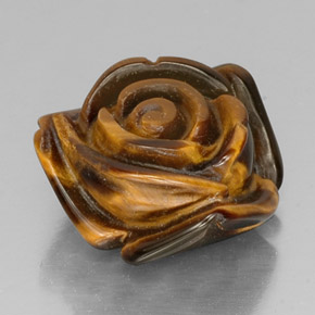 13.91カラットの天然ゴールドブラウンTiger's Eye（16.3×16.1 mm・ファンシーシェイプ）