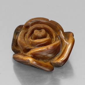 11.50カラットの天然ゴールドブラウンTiger's Eye（16.1×15.3 mm・ファンシーシェイプ）