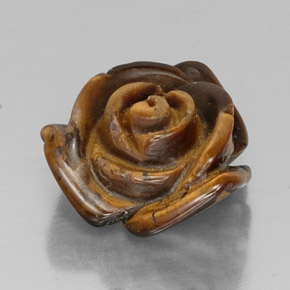 11.25カラットの天然ゴールドブラウンTiger's Eye（15.6×15.1 mm・ファンシーシェイプ）