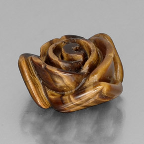 11.61カラットの天然ゴールドブラウンTiger's Eye（15.9×14.8 mm・ファンシーシェイプ）