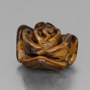 10.44カラットの天然ゴールドブラウンTiger's Eye（15.3×14.9 mm・ファンシーシェイプ）