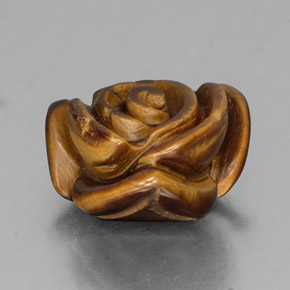 10.77カラットの天然ゴールドブラウンTiger's Eye（15.2×14.7 mm・ファンシーシェイプ）