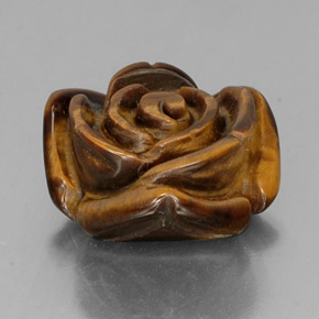 12.84カラットの天然ゴールドブラウンTiger's Eye（16.1×15.8 mm・ファンシーシェイプ）