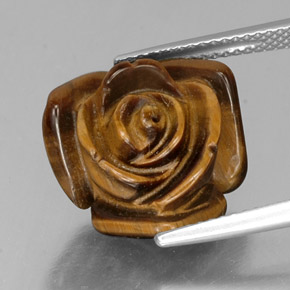 9.49カラットの天然ゴールドブラウンTiger's Eye（15.4×14.9 mm・ファンシーシェイプ）