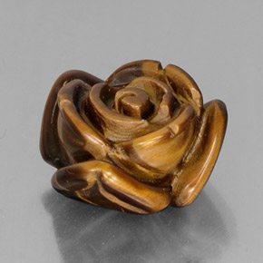 11.53カラットの天然ゴールドブラウンTiger's Eye（15.6×14.9 mm・ファンシーシェイプ）