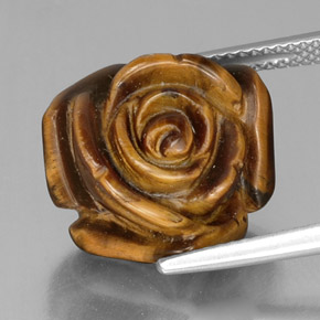12.52カラットの天然ゴールドブラウンTiger's Eye（15.6×15 mm・ファンシーシェイプ）