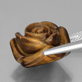 12.52カラットの天然ゴールドブラウンTiger's Eye（15.6×15 mm・ファンシーシェイプ）