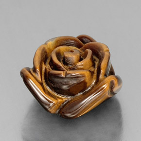 12.07カラットの天然ゴールドブラウンTiger's Eye（16×15.4 mm・ファンシーシェイプ）