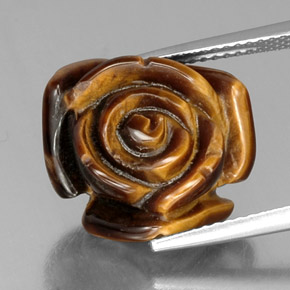 11.74カラットの天然ゴールドブラウンTiger's Eye（15.7×15 mm・ファンシーシェイプ）