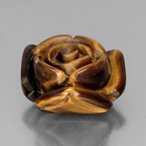 11.74カラットの天然ゴールドブラウンTiger's Eye（15.7×15 mm・ファンシーシェイプ）