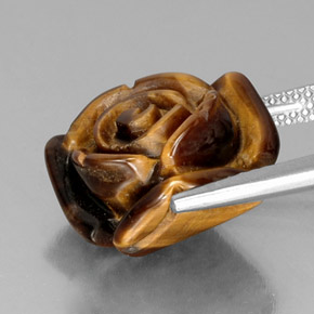 11.74カラットの天然ゴールドブラウンTiger's Eye（15.7×15 mm・ファンシーシェイプ）