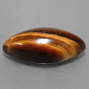 8.51カラットの天然ゴールドブラウンTiger's Eye（20.3×9.8 mm・マーキス）