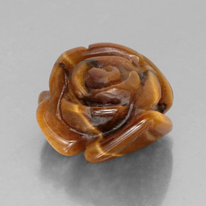 10.22カラットの天然ゴールドブラウンTiger's Eye（15.5×14.5 mm・ファンシーシェイプ）