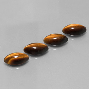 カラットの天然ゴールドブラウンタイガーアイ（12x6.1 mm・マーキス）