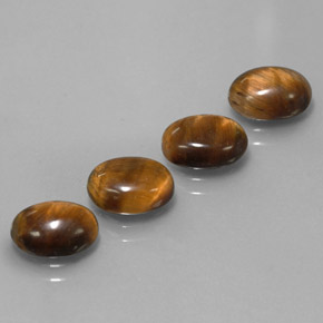 カラットの天然ゴールドブラウンTiger's Eye（8.8×6.8 mm・オーバルカット）
