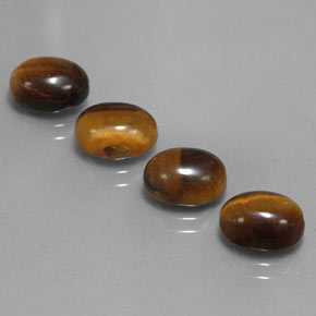 カラットの天然ゴールドブラウンTiger's Eye（9×7 mm・オーバルカット）