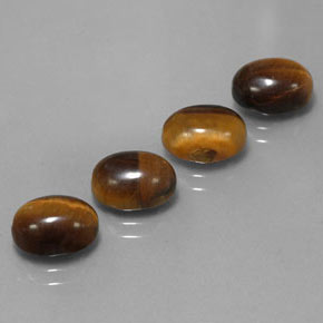 カラットの天然ゴールドブラウンTiger's Eye（9×7 mm・オーバルカット）