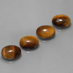 カラットの天然ゴールドブラウンTiger's Eye（9×7 mm・オーバルカット）
