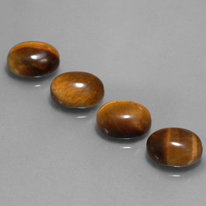 カラットの天然ゴールドブラウンTiger's Eye（9×7 mm・オーバルカット）