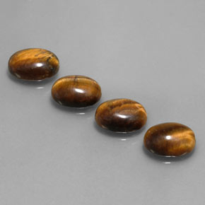 カラットの天然ゴールドブラウンTiger's Eye（8.8×6.9 mm・オーバルカット）
