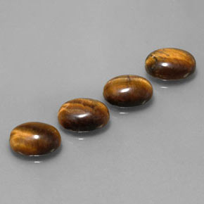 カラットの天然ゴールドブラウンTiger's Eye（8.8×6.9 mm・オーバルカット）