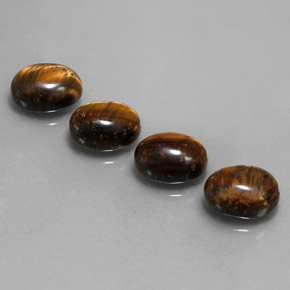 カラットの天然ゴールドブラウンTiger's Eye（9×7 mm・オーバルカット）