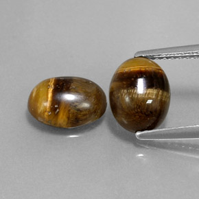 カラットの天然ゴールドブラウンTiger's Eye（8.9×6.9 mm・オーバルカット）