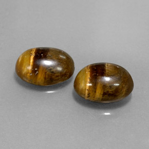 カラットの天然ゴールドブラウンTiger's Eye（8.9×6.9 mm・オーバルカット）